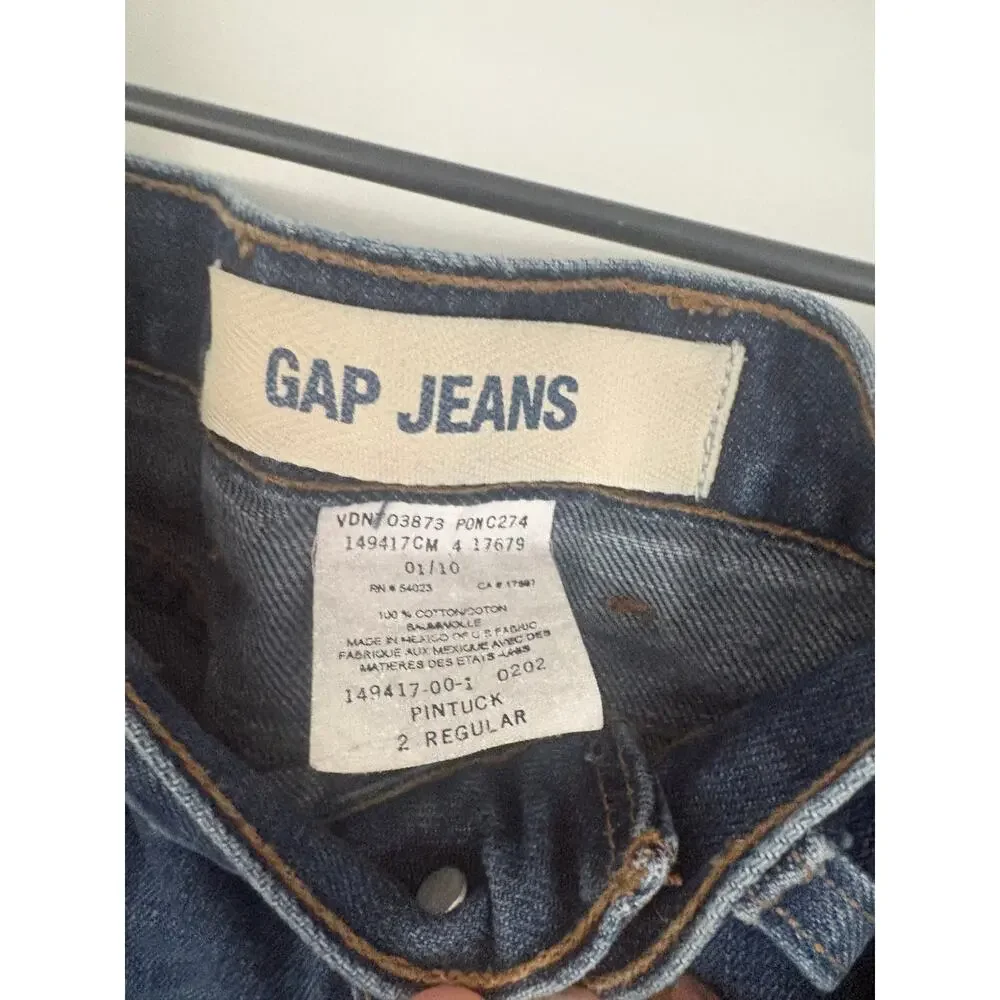 Vintage Gap Jeans Pintuck Denim Pencil Skirt - Size 2 Regular - Dark Wash